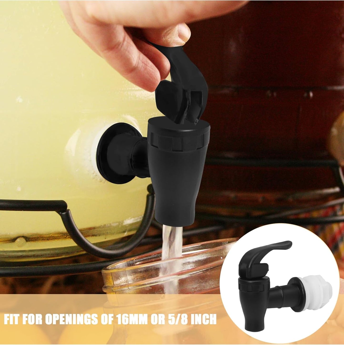 Biaungdo 2 Pcs Replacement Spigot for Beverage Dispenser, Black Push Style Beverage Dispenser Carafe Spigot Water Dispenser Replacement Spout Faucet