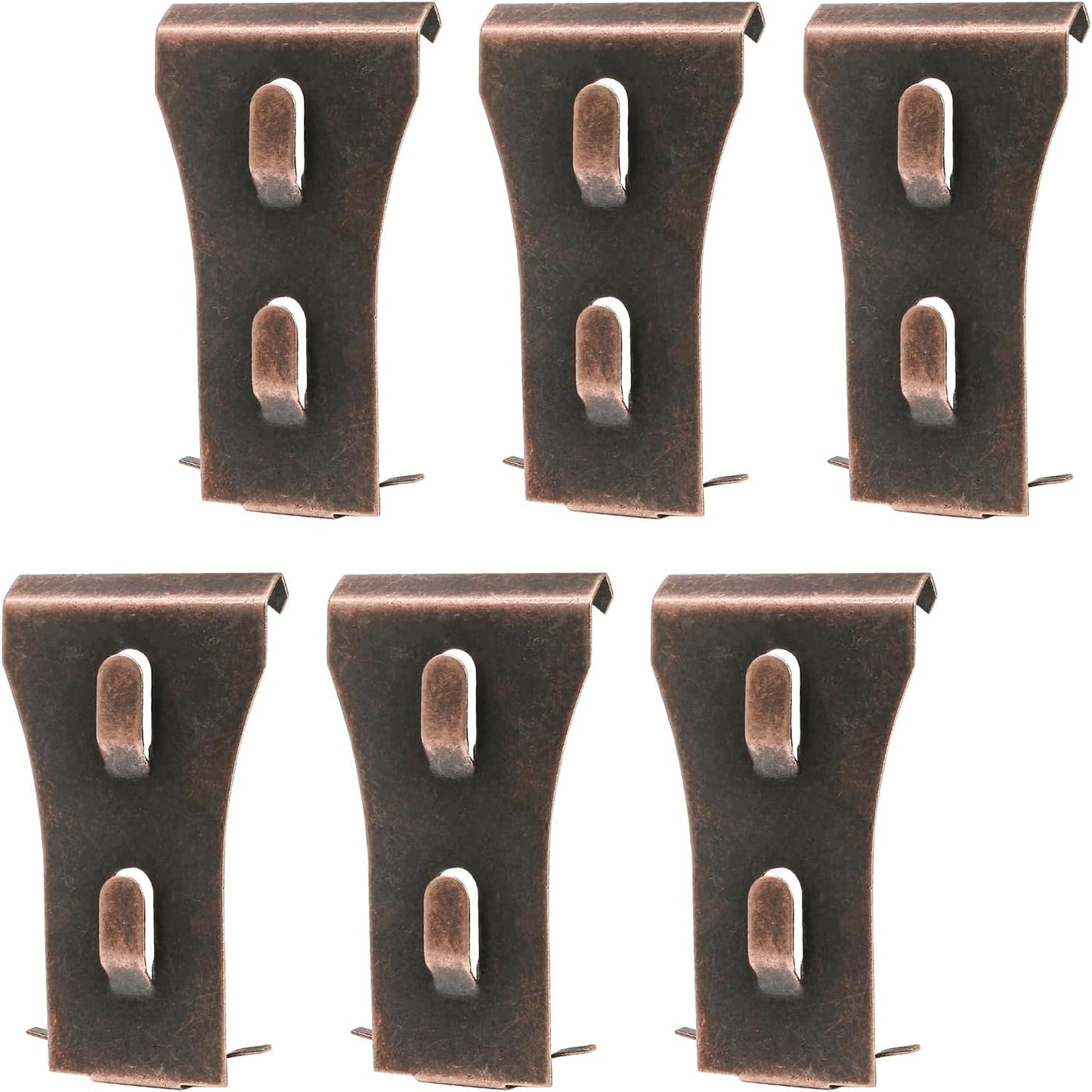 Biaungdo 6 Pcs Brick Wall Clips, Steel Brick Hook Clips, Heavy Duty Brick Hanger for Hanging Outdoors, Metal Brick Wall Hangers Outside Home Decor for 2-1/4 to 2-3/8 inches Bricks(Red Bronze)