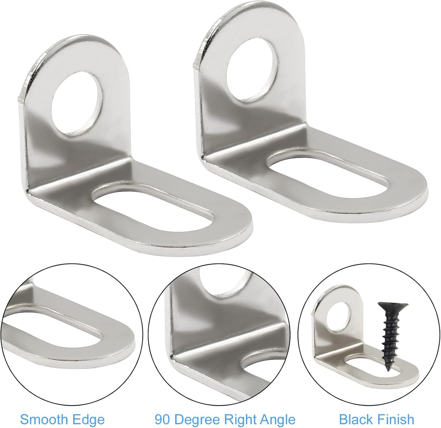 Biaungdo 30 Pcs 18x18x29mm/0.7"x0.7"x1.14" Adjustable Right Angle Brackets L-Shape Corner Brace Support Silver