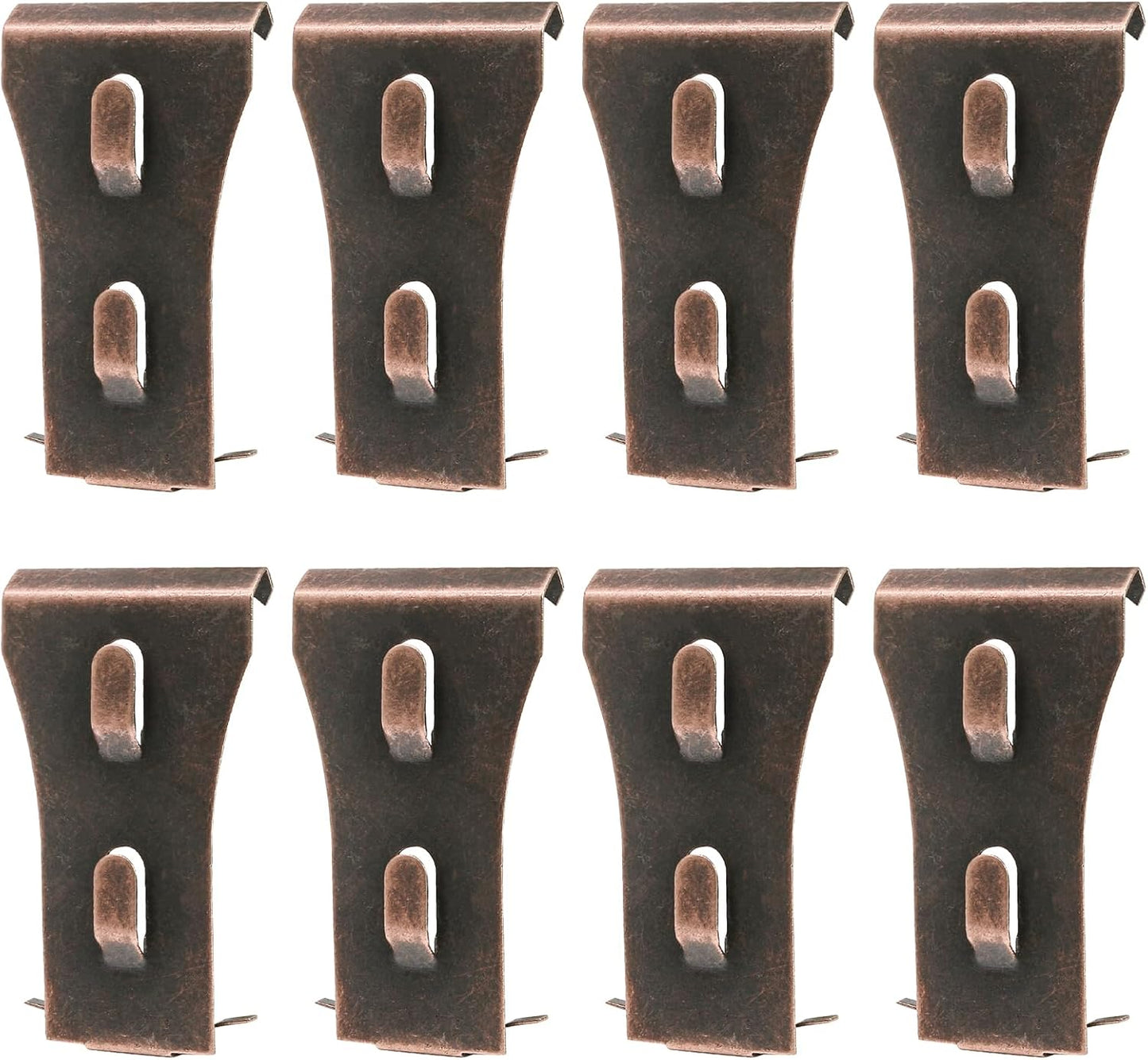 Biaungdo 8 Pcs Brick Wall Clips, Steel Brick Hook Clips, Heavy Duty Metal Brick Wall Hanger for Hanging Outdoors, Outside Home Decor for 2-1/4 to 2-3/8 inches Bricks(Red Bronze)