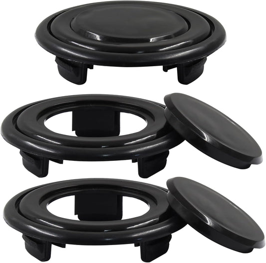 Biaungdo 2 Sets 3 Inch Outdoor Patio Table Umbrella Hole Ring and Cap Set, Standard Size Garden Beach Tablet Thicker Hole Ring Plug and Cap Set(Black, Compatible 32-48mm Umbrella Tube)