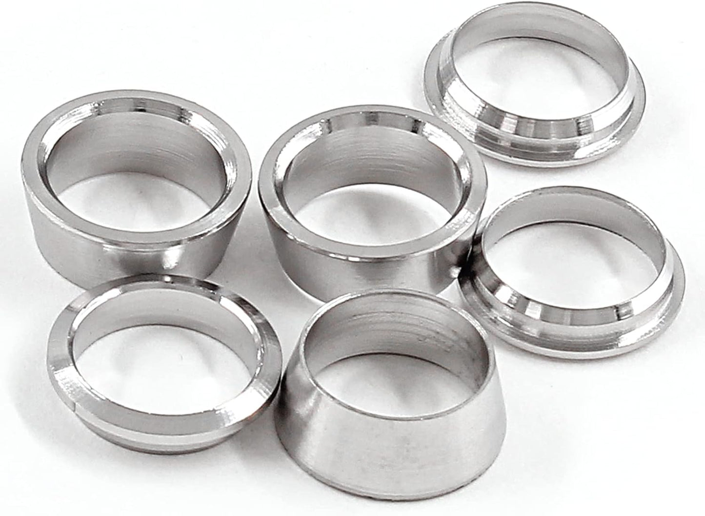 Biaungdo 12 Pairs Compression Fitting Ferrule Sleeve, 304 Stainless Steel 3/8" Tube OD Compression Double Ferrule Sleeve Ring