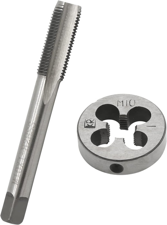 Biaungdo M10 x 1mm Tap and M10 x 1mm Die Metric Right Hand Thread, HSS Right Hand Thread Tap and Die Set