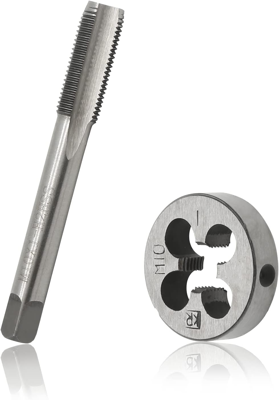 Biaungdo M10 x 1mm Tap and M10 x 1mm Die Metric Right Hand Thread, HSS Right Hand Thread Tap and Die Set
