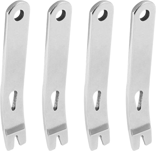 Biaungdo 4 Pcs Mini Crank Crowbar, Stainless Steel Mini EDC Pry Bar Keychain Multi-function Pocket EDC Tools Survival Scraper Opener for Outdoor, Indoors(3 Inch)