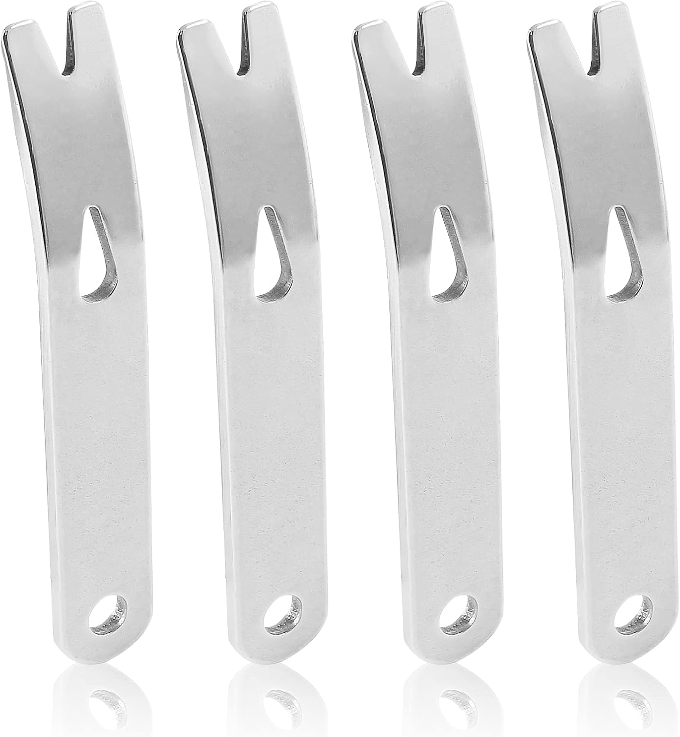 Biaungdo 4 Pcs Mini Crank Crowbar, Stainless Steel Mini EDC Pry Bar Keychain Multi-function Pocket EDC Tools Survival Scraper Opener for Outdoor, Indoors(3 Inch)