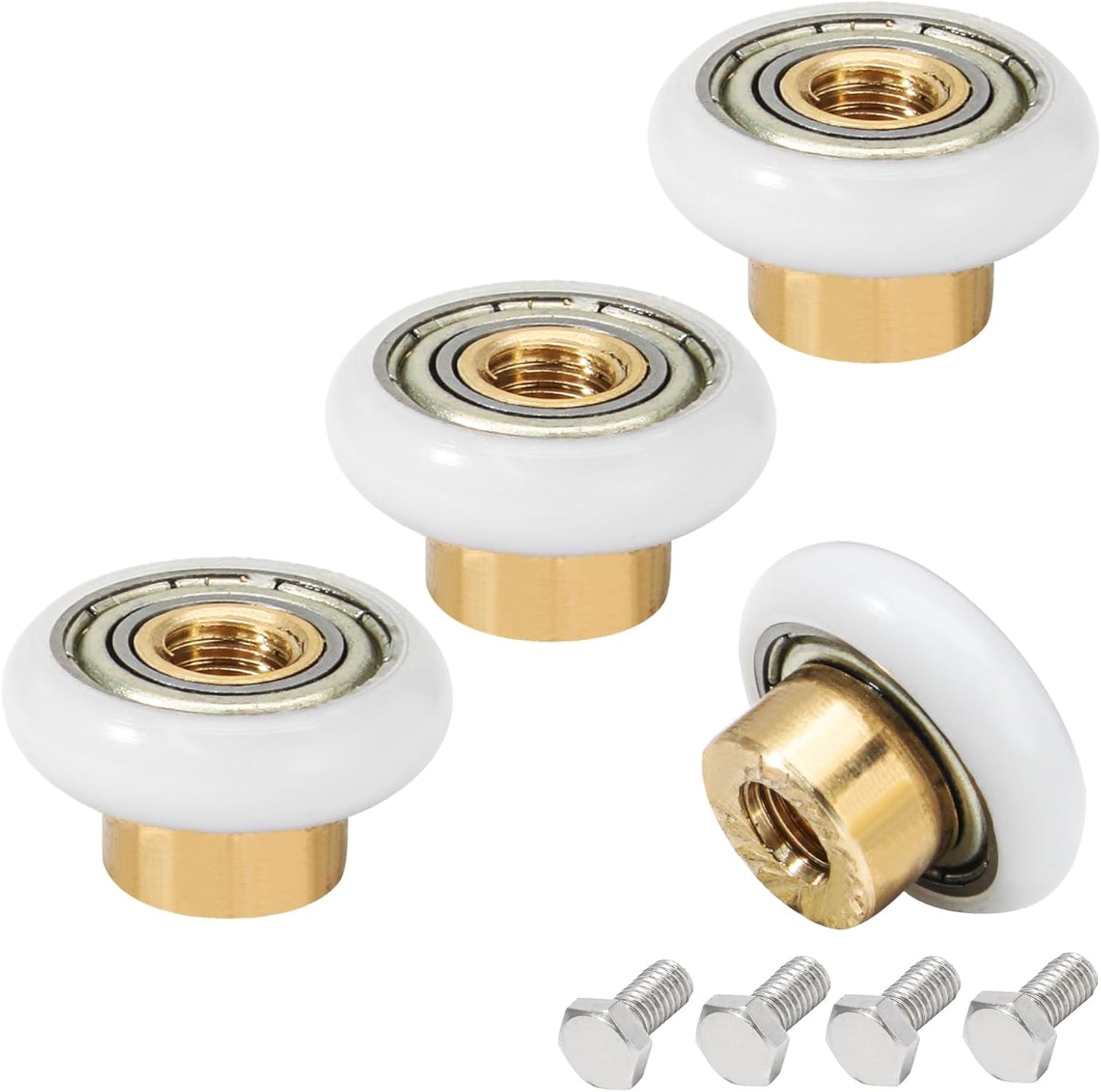 Biaungdo 4 Sets Shower Door Rollers, 19 mm Shower Door Rollers Runners Wheels Replacement Part, Bathroom Glass Door Roller Wheel Sliding Shower Door Runner