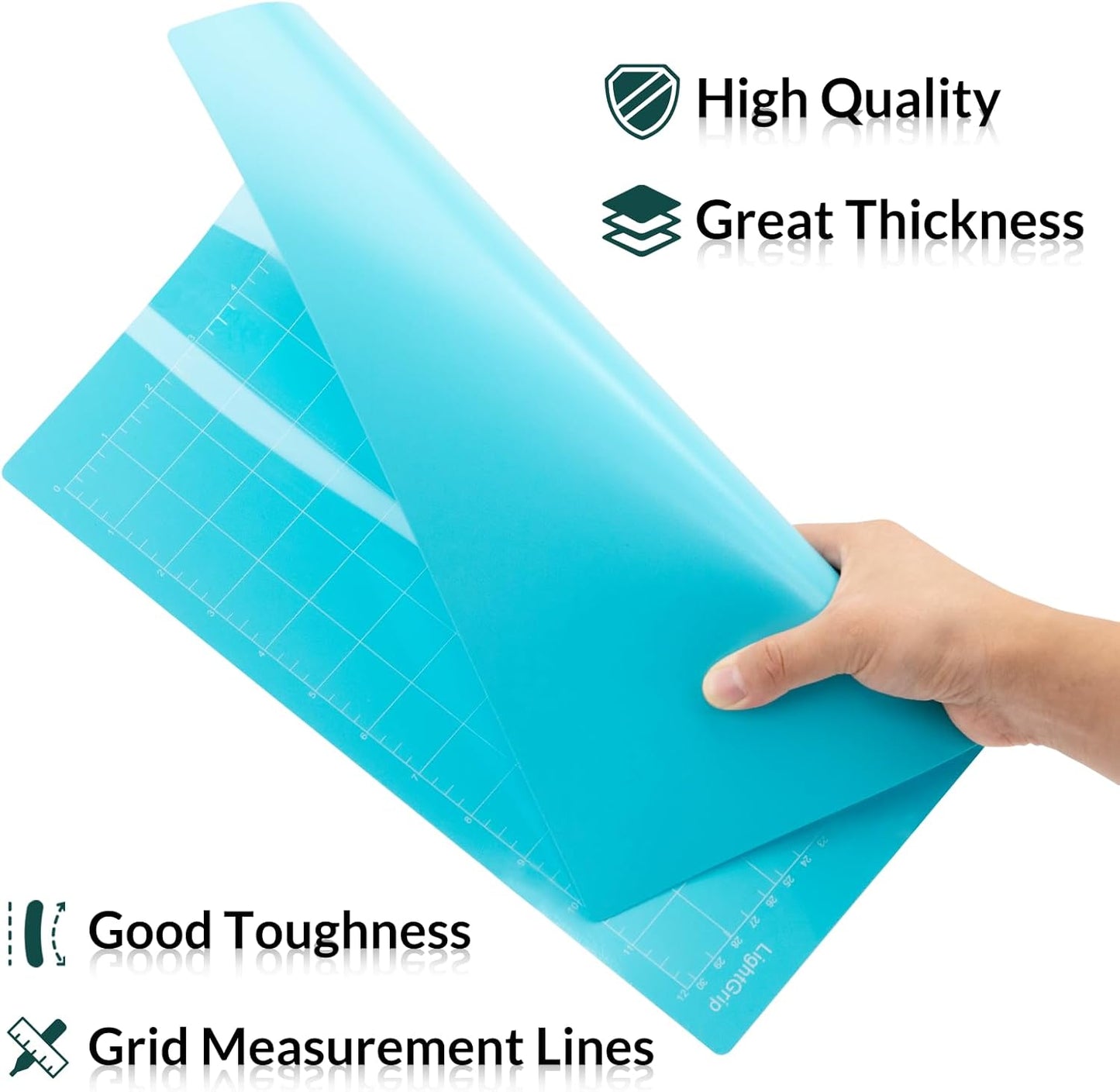 WISYOK 4-Pack 12x12 Inch Cutting Mats for Explore Air 2/Air/One/Maker, Reusable Adhesive Replacement Mats (Standard, Light, Strong, Fabric) for Crafts, Quilting, Sewing