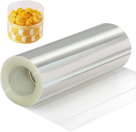 YQL Cake Collar 6 Inch,Acetate Cake Collar Roll DIY Acetate Sheet Baking Transparent Mousse Cake Sheets Surrounding Edge Clear Cake Strips for Baking Decorate Shaker Cards Making(6x394Inch)