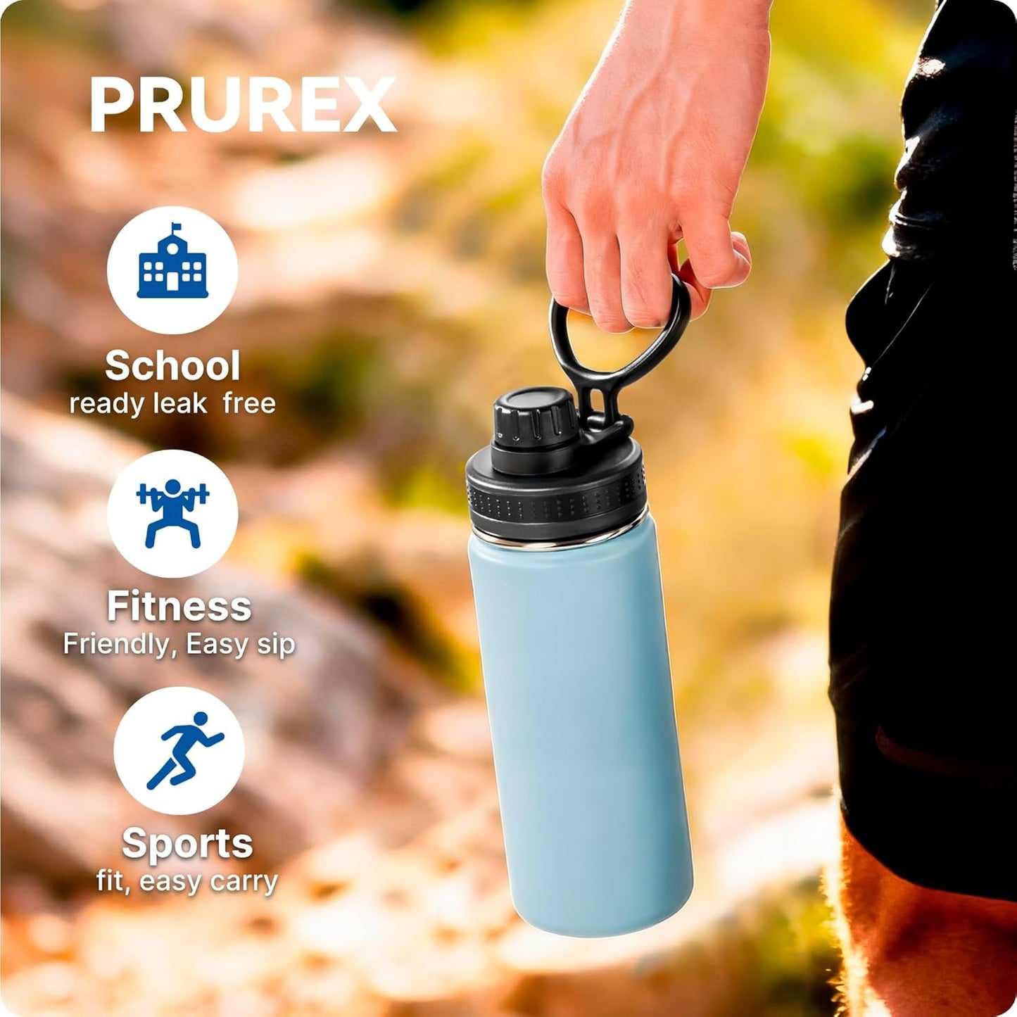 Spout Replacement Lid for Hydrapeak Wide Mouth14 26 32 40 50 Oz Bottles, Chug Lid with Ergonomic Handle, BPA - Free