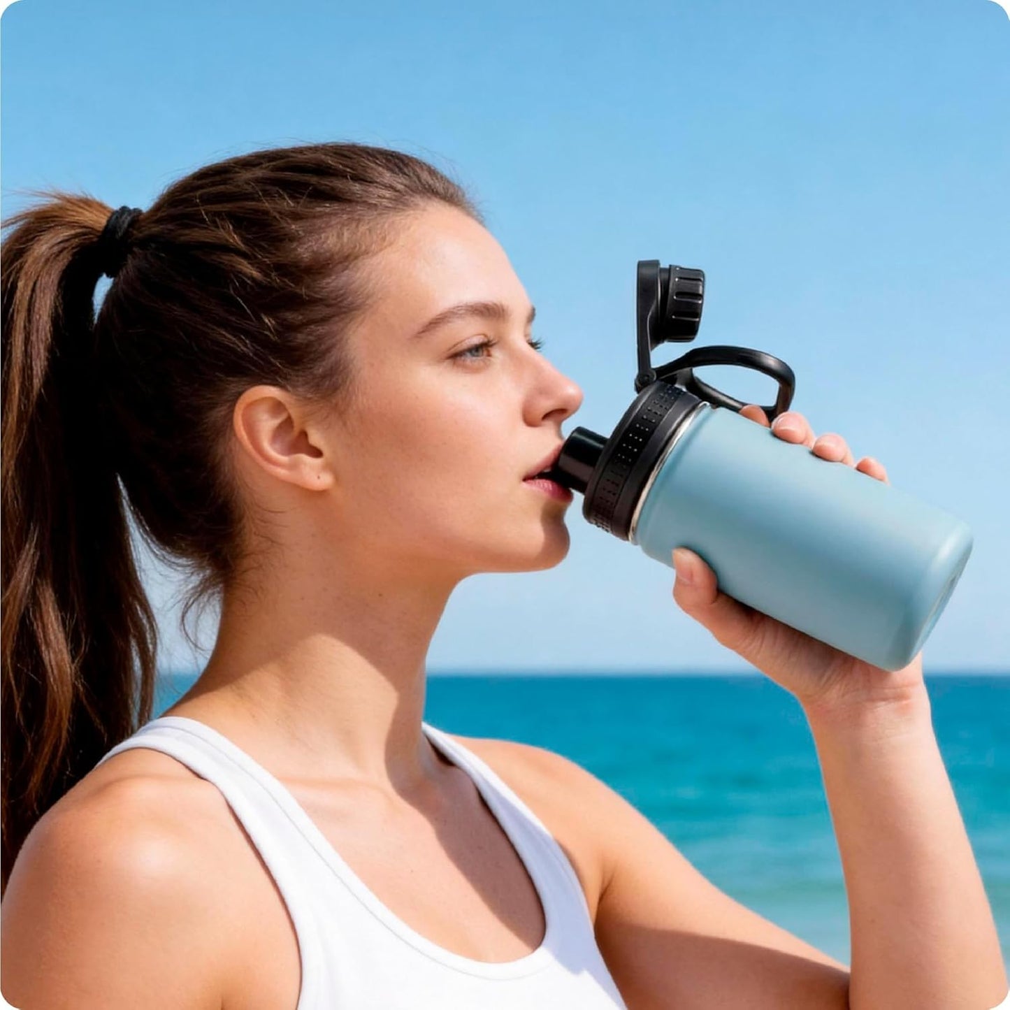 Spout Replacement Lid for Hydrapeak Wide Mouth14 26 32 40 50 Oz Bottles, Chug Lid with Ergonomic Handle, BPA - Free