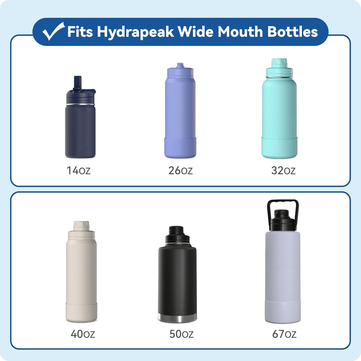 Spout Replacement Lid for Hydrapeak Wide Mouth14 26 32 40 50 Oz Bottles, Chug Lid with Ergonomic Handle, BPA - Free