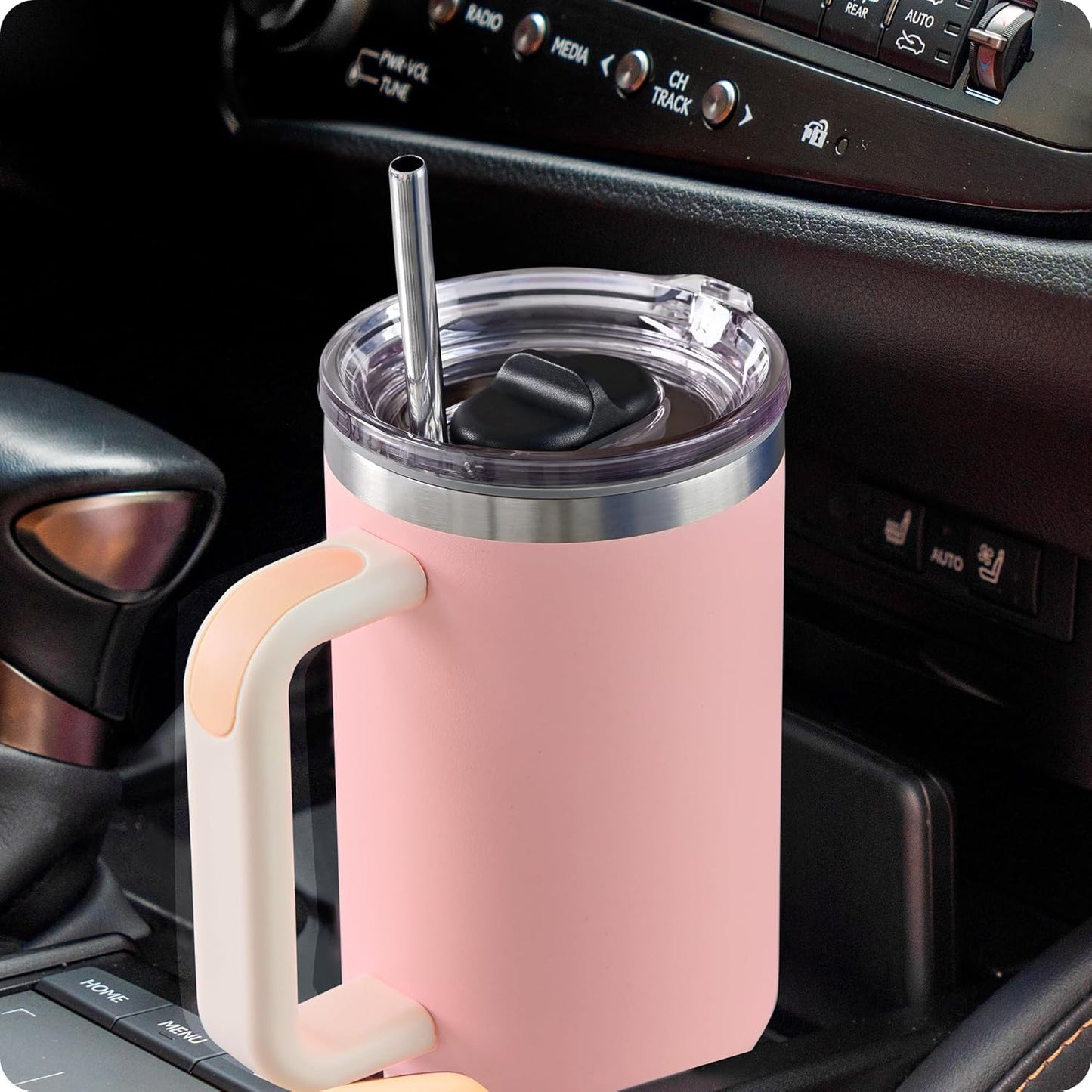 Replacement Lid for Stanley Quencher H2.0&1.0 30oz Tumblers，Leak-Proof Threaded Cover with Straw-Friendly Design, BPA-Free Transparent Lid Compatible with Stanley FlowState 30 oz (1 Pack)