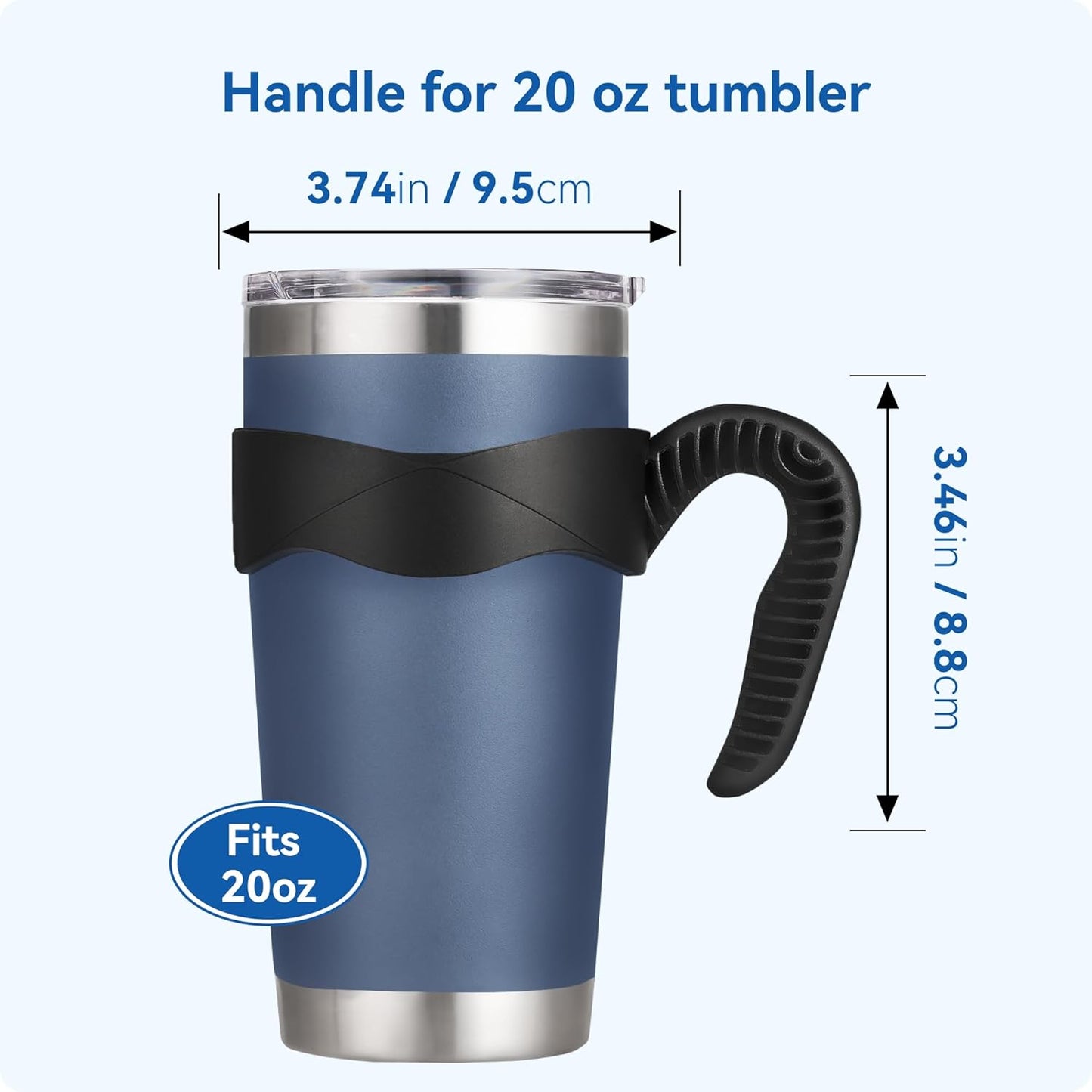 Activity Tumbler Handle for YETI Rambler 20 oz,Anti Slip Travel Mug Grip Cup Holder for Sumwill, Ozark Trail,Sic and More 20OZ Mugs, BPA FREE