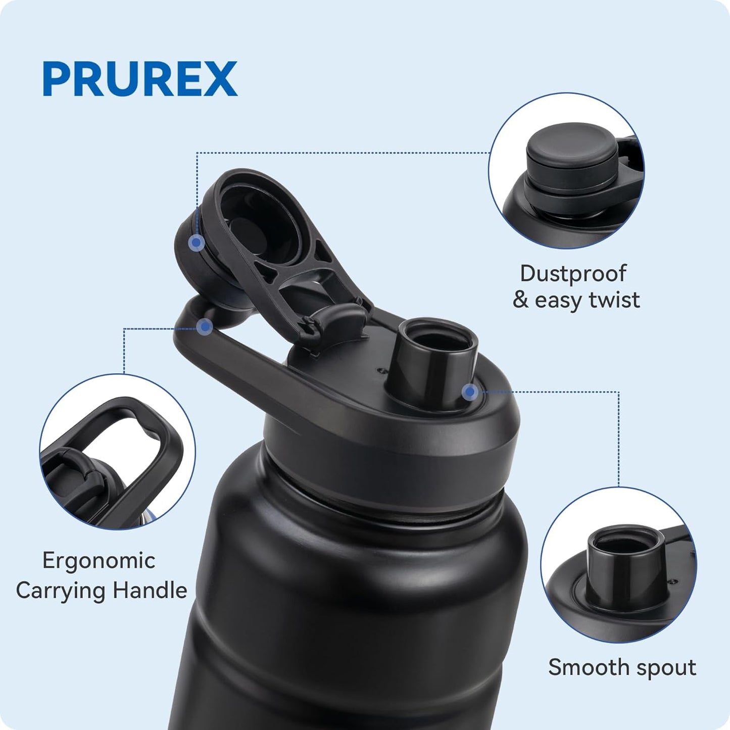Replacement Lid for Bubba Water Bottle 24 32 40 OZ, Spout Lid with Ergonomic Handle for Bubba Trailblazer - Durable, BPA-Free & Leak-Proof