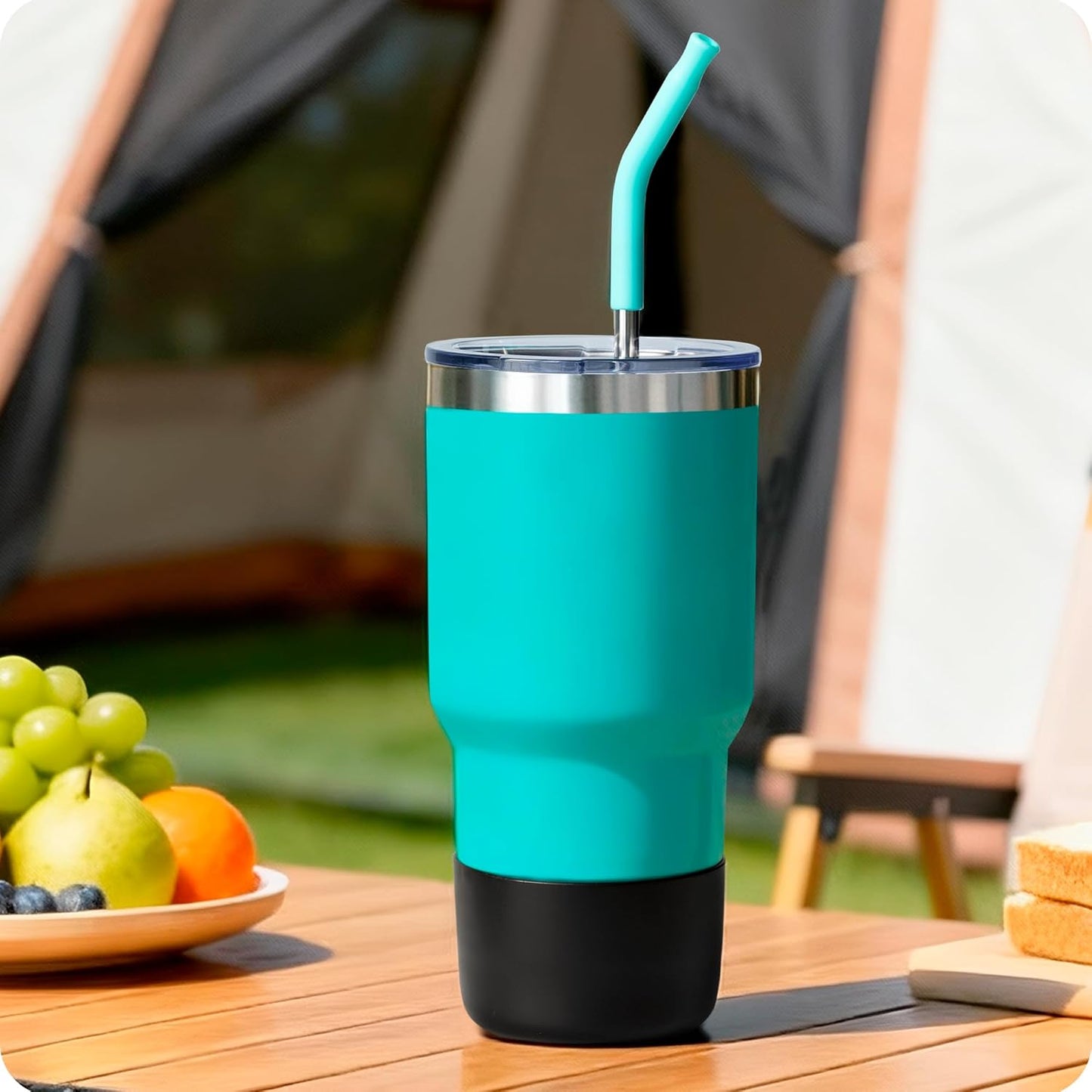 2 Pack Silicone Boot Protectors | Compatible with YETI Rambler 20/30oz, 10oz Tumbler, 20/30oz Travel Mugs | Universal Fit for 2.75-2.85" Base | BPA-Free | Dishwasher Safe (Black)