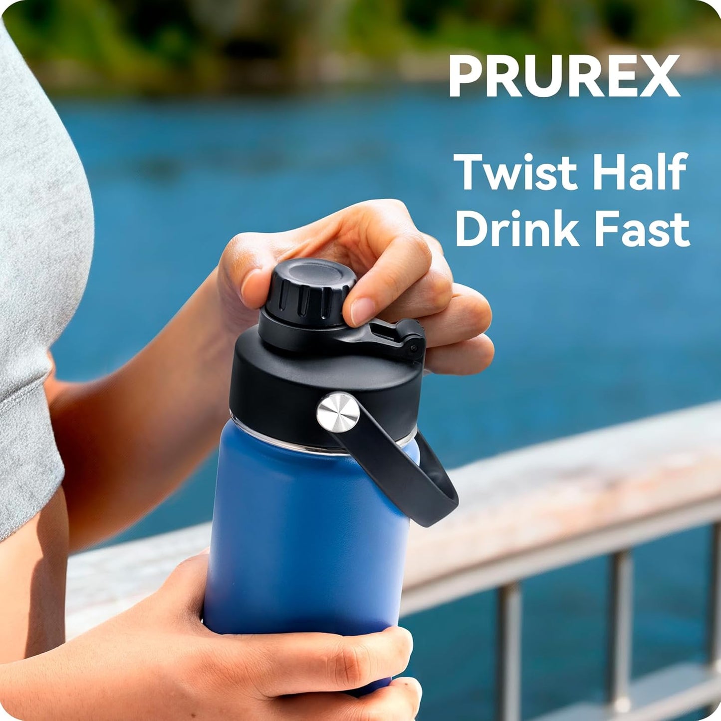 Replacement Spout Lid for Takeya Wide Mouth 18, 22, 24, 32, 40, 64oz, Water Bottle Lid with Carry Handle - Ideal for Gym & Sport