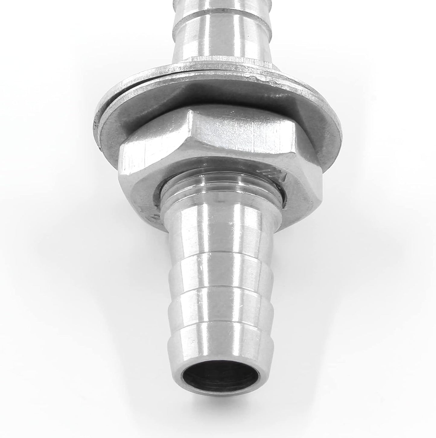Biaungdo 2 Pcs 3/8" Hose Barb, 304 Stainless Steel Hose Barb Fitting Thru-Bulk Head Straight Hex Union Fitting for Air Water Fuel