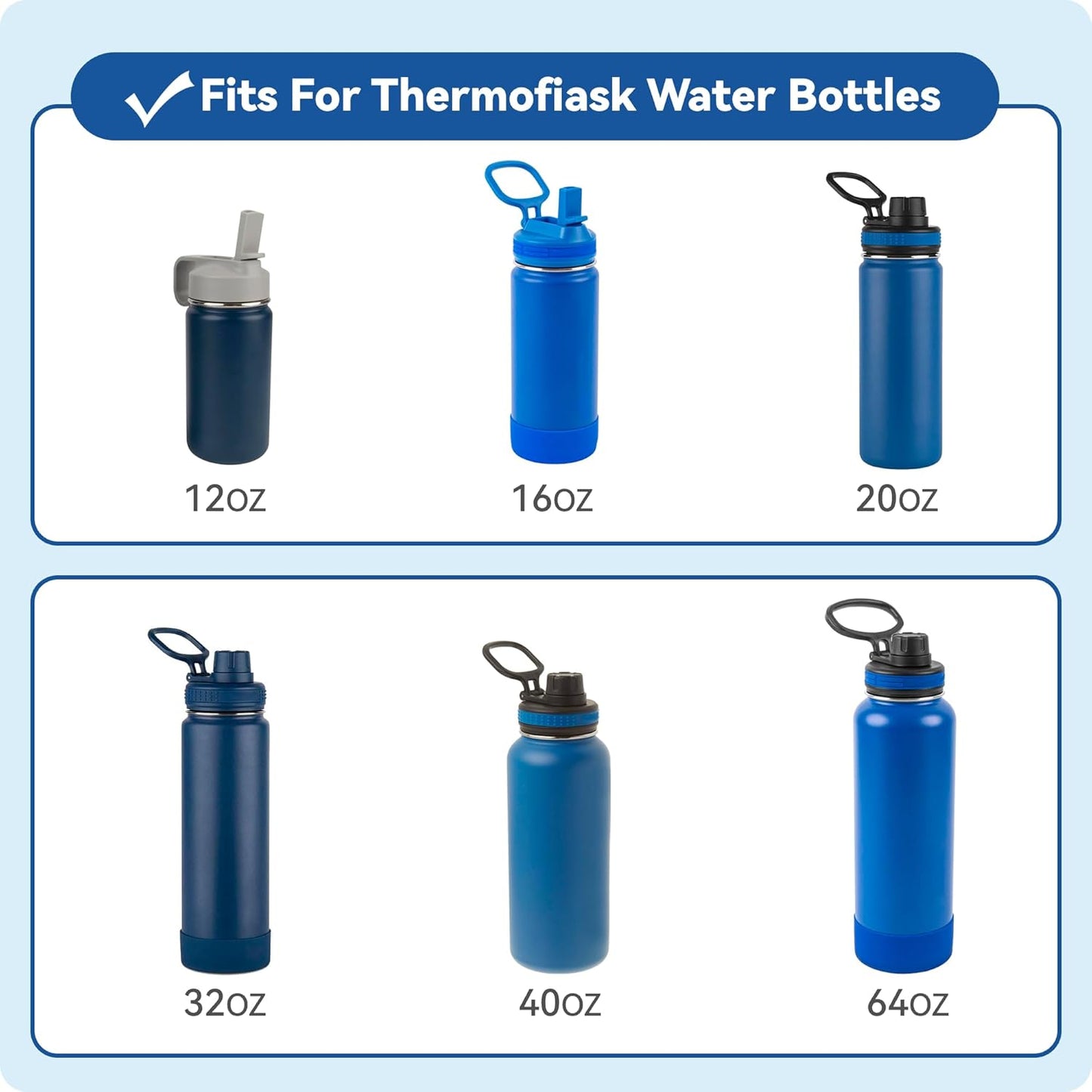Replacement Chug Cap for ThermoFlask 14/1618/24/32/40 Oz Water Bottles, Wide Mouth Spout Lid, Dishwasher Safe - Ideal for Gym & Travel - Easy Sip
