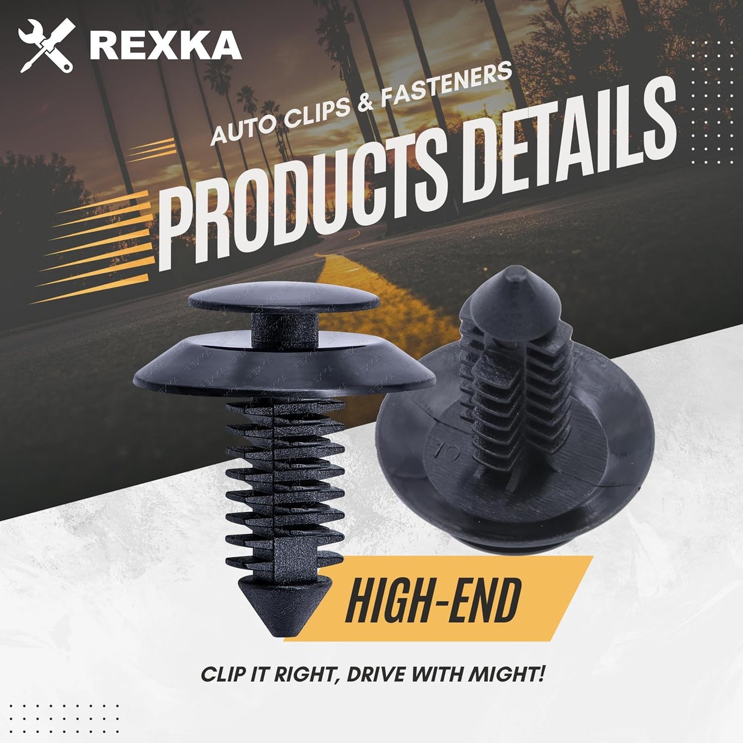 Rexka 50pcs Door Trim Panel Retainers Clips Fastener for Ford N801925-S Lincoln Mercury Bronco F150 Mustang F-250 F-350