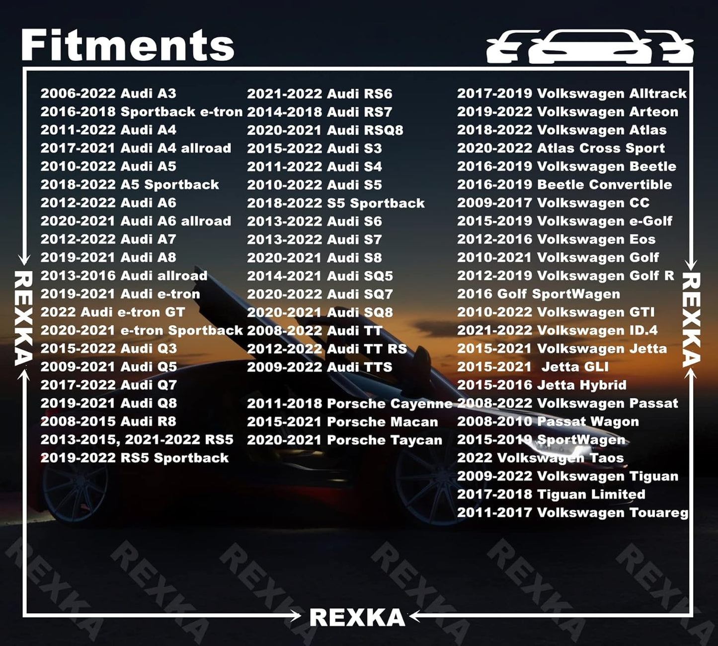 Rexka 30pcs T25 Fender Liner Splash Shield Bumper Cover Self Tapping Torx Screw Compatible with N90974701 Volkswagon Audi Porsche