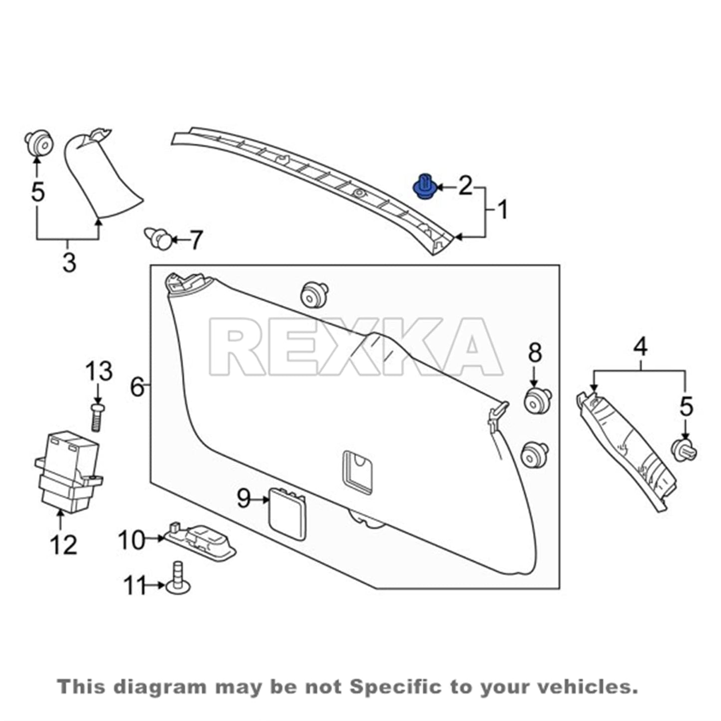 Rexka 30pcs Door Panel & Interior Trim Retainer Clips 91560-SZW-003 for Honda Accord CR-V CR-Z Civic Odyssey Pilot 91560SZW003