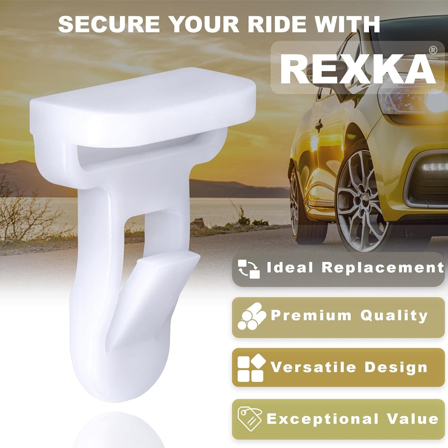 Rexka 25pcs Front & Rear Spoiler Moulding Clip Compatible with Toyota Lexus 75392-35220 4Runner, Camry, Corolla, FJ Cruiser, Highlander, Prius, Prius Prime, Prius V, RAV4