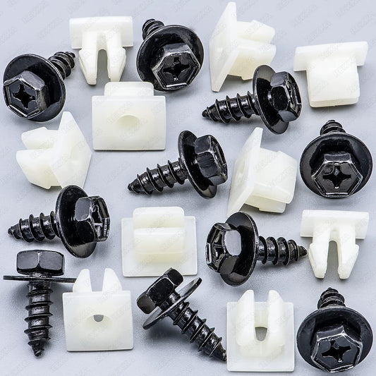 Rexka 10 Sets Bumper Cover Splash Shield Mud Guard Screw Bolt & Nylon Screw Grommet Nuts for Toyota Lexus 90159-60498 RAV4 Avalon Camry Highlander Prius ES300h GS350