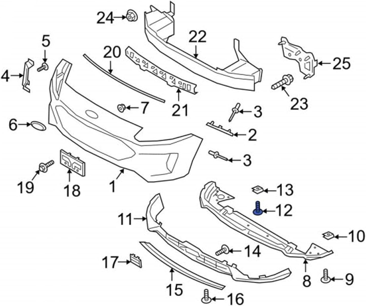 Rexka 15pcs M4.2 Fender Liner Door Trim Panel Wheelhouse Liner Bumper Cover Side Shield Retainer Screw Bolt for Ford W716345S450B Edge Escape F-150 Fusion Mustang Lincoln MKC MKX MKZ W716345-S450B