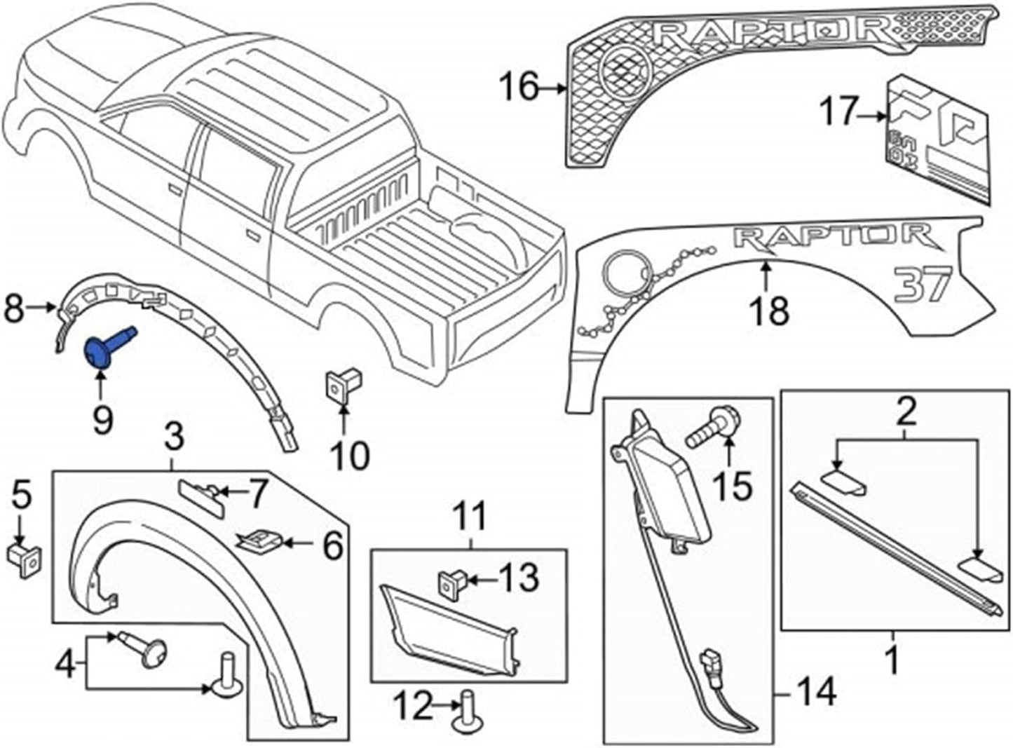 Rexka 15pcs M4.2 Fender Liner Door Trim Panel Wheelhouse Liner Bumper Cover Side Shield Retainer Screw Bolt for Ford W716345S450B Edge Escape F-150 Fusion Mustang Lincoln MKC MKX MKZ W716345-S450B