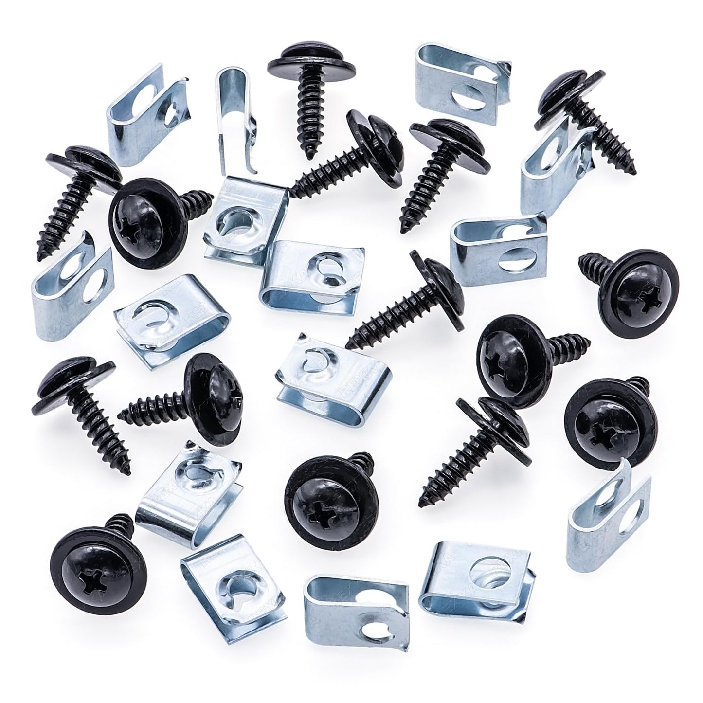 Rexka 15 Sets Fender Liner Splash Shield Screw U Nut Kit for Honda Acura 90308-SB2-013 90114-SE0-000 Accord Civic CR-V Crosstour Element Odyssey Passport Pilot Ridgeline S2000 & More Radiator Support