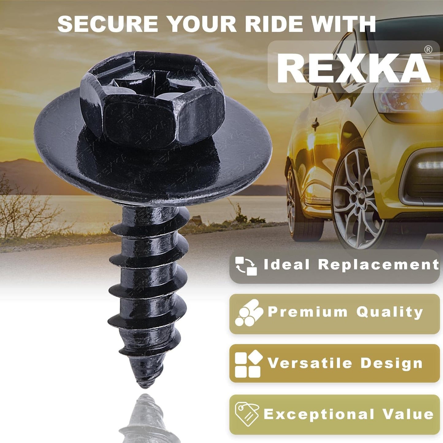 Rexka 20pcs Bumper Cover Splash Shield Screw Bolt Compatible with Toyota Lexus 90159-60477