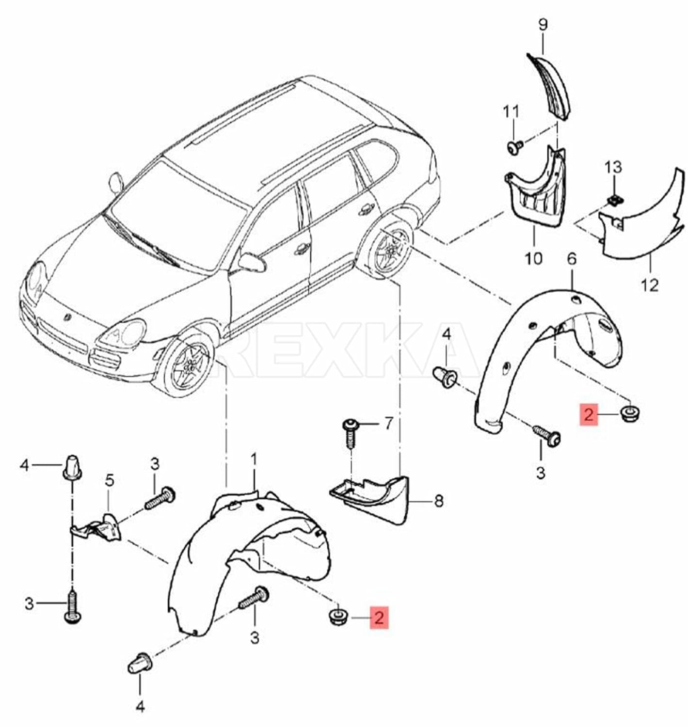 Rexka 30pcs Fender Liner Splash Shield Under Cover Nut for Audi Volkswagon Porsche N90757901 N90352101