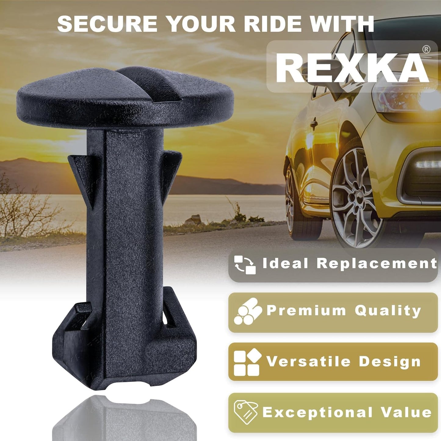 Rexka 10pcs Bumper Cover Retainer Tow Bracket Cover Body Liner Twist to Lock Retainer Clip for Land Rover LR012844 Discovery LR4 Range Rover Sport Velar