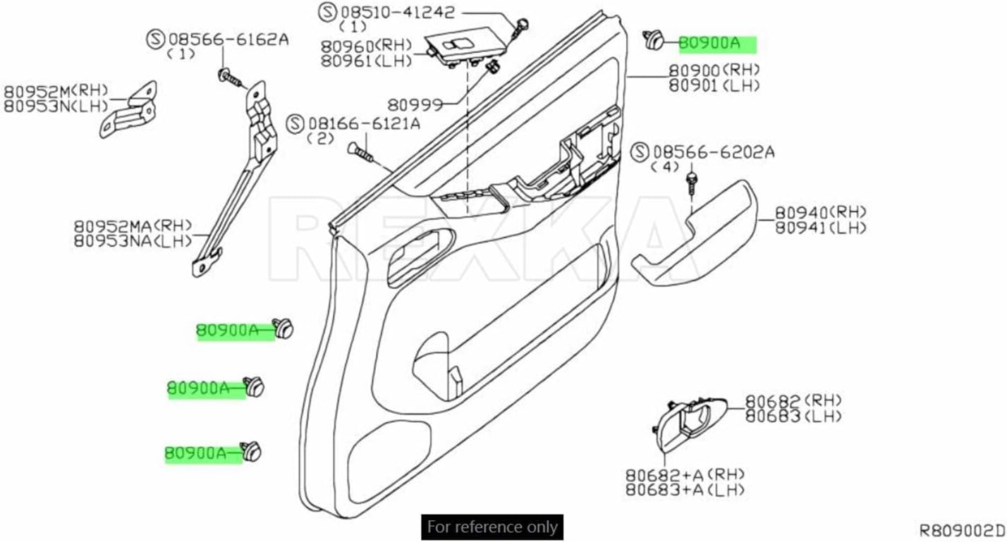 Rexka 20pcs Door Trim Panel Clips Compatible with Nissan Infiniti 01553-09791 350Z Altima Frontier Maxima Pathfinder Quest Sentra Titan Xterra