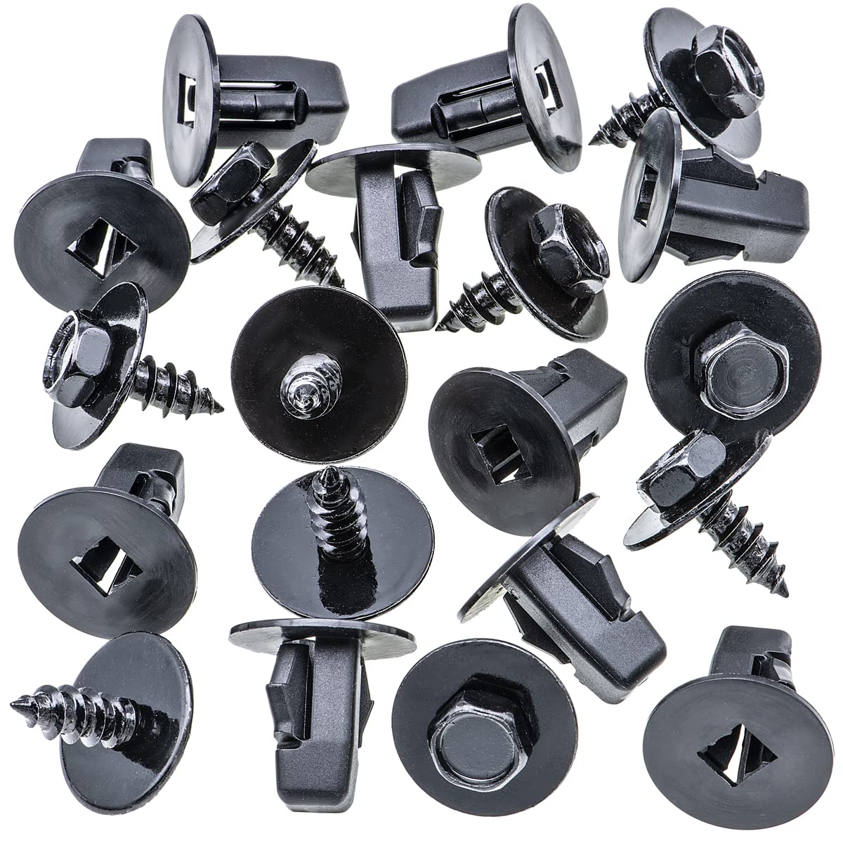 Rexka 10 Sets Fender Liner Screw & Screw Grommet Kit for Toyota Lexus Sequoia Sienna Tacoma Tundra Camry Corolla Mirai Prius 90189-06236 90159-60496