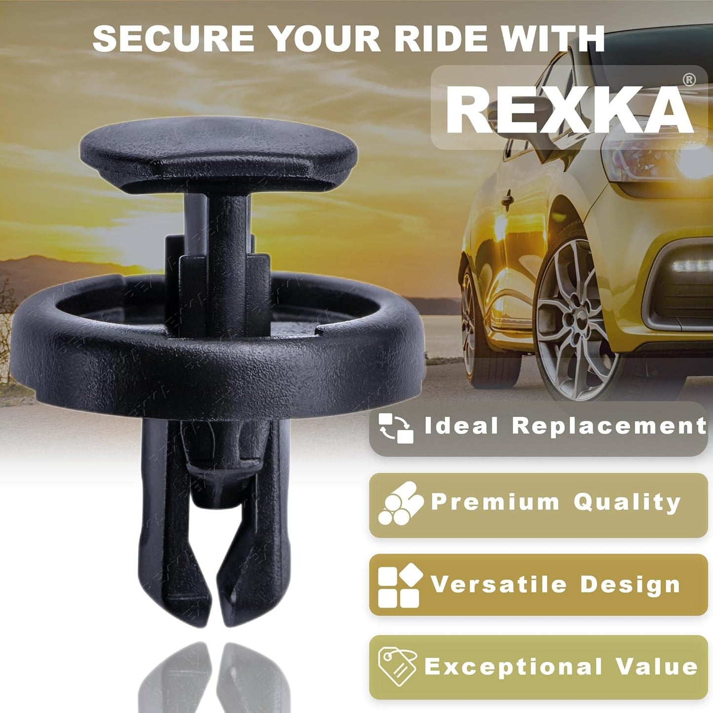 Rexka 30pcs Bumper Cover Radiator Support Splash Shield Wheel Opening Retainer Clips 90467-07220 for Toyota Lexus 4Runner C-HR Camry Corolla Highlander Mirai Prius RAV4 Sequoia Sienna Venza ES NX RX