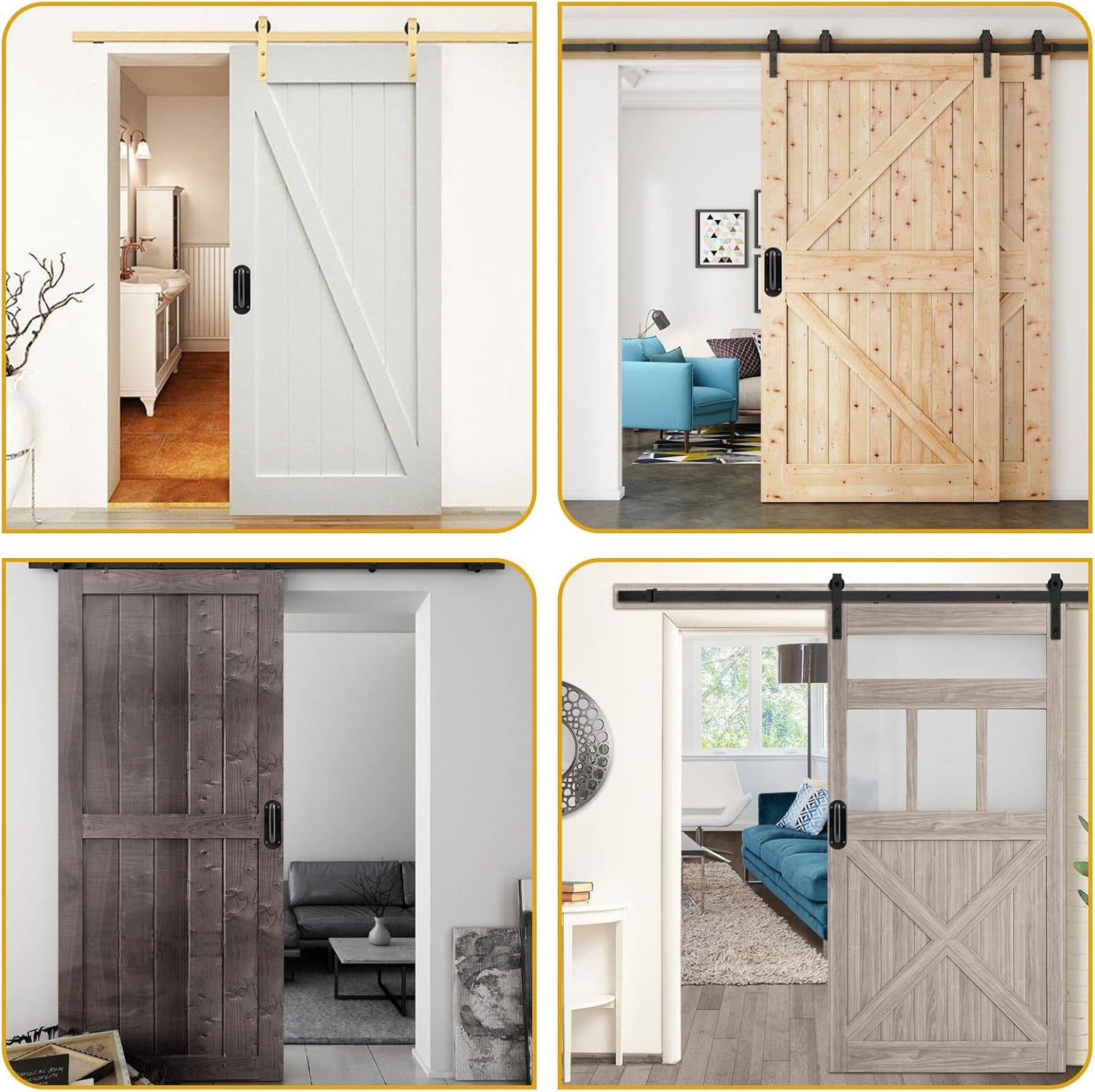 Biaungdo 2 Pack Door Handle Pull Plate, Stainless Steel Door Handle Pull Heavy Duty Barn Door Pull Handles for Sliding Barn Door Kitchen Cabinet, Matte Black (7.8" x 2.5")