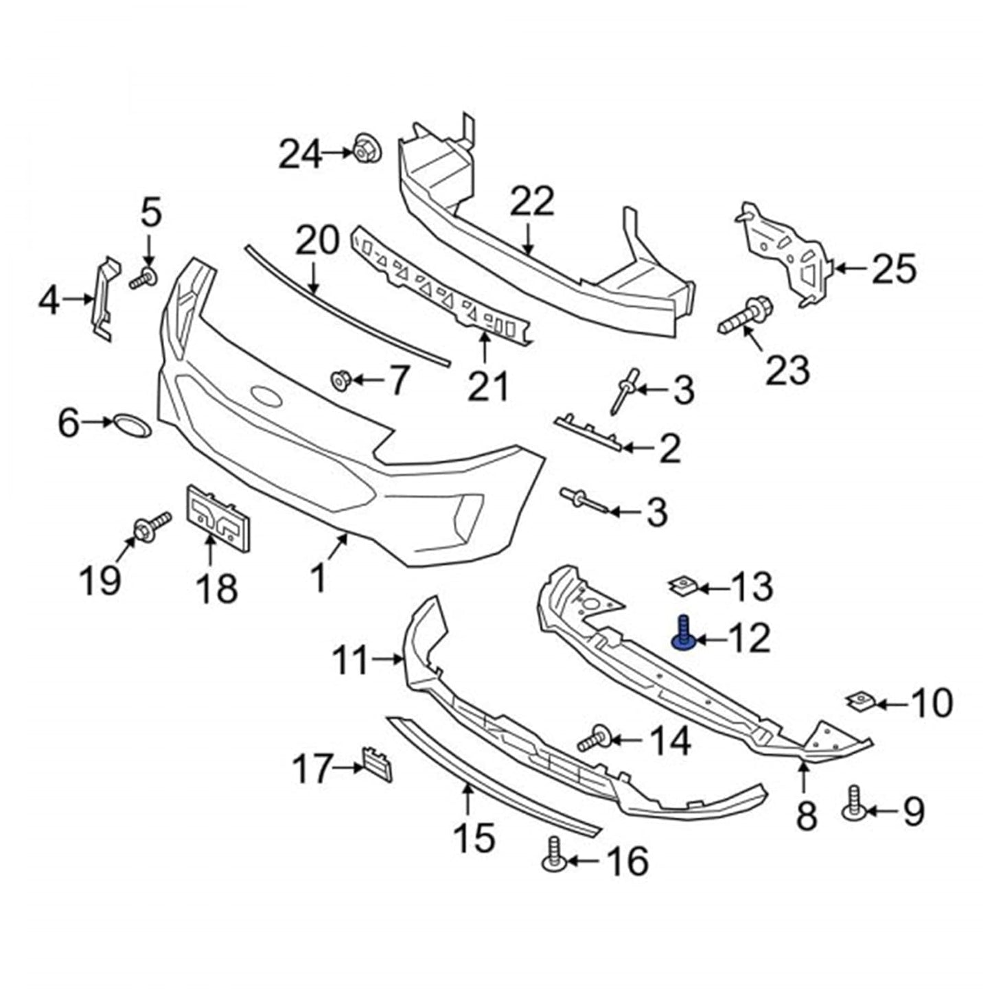 Rexka 25 pcs Fender Liner Bumper Cover Splash Shield Wheelhouse Liner Bolt Screw Compatible with GM 11570498 Chevrolet Camaro Colorado Corvette Cruze Equinox Silverado Malibu Traverse Cadilac Buick