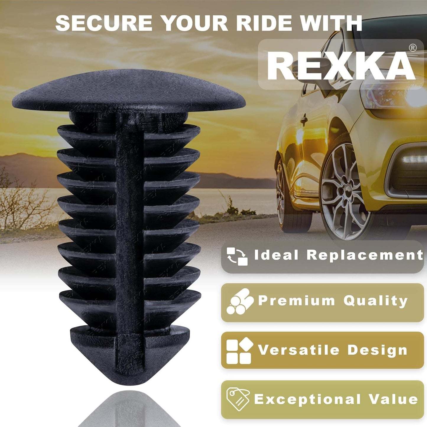 Rexka 50 pcs Trim Panel Retainer Clip Push Pin Compatible with Ford N807721-S Chrysler 6504043 Explorer…