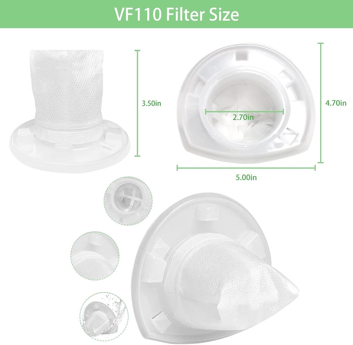 4 Pack Replacement ilter or Black & Decker Power Tools V110 Dustbuster Cordless Vacuum Compatible CHV1410L,CHV9610, CHV1210, CHV1410, CHV1410B, CHV1510, BDH2000L
