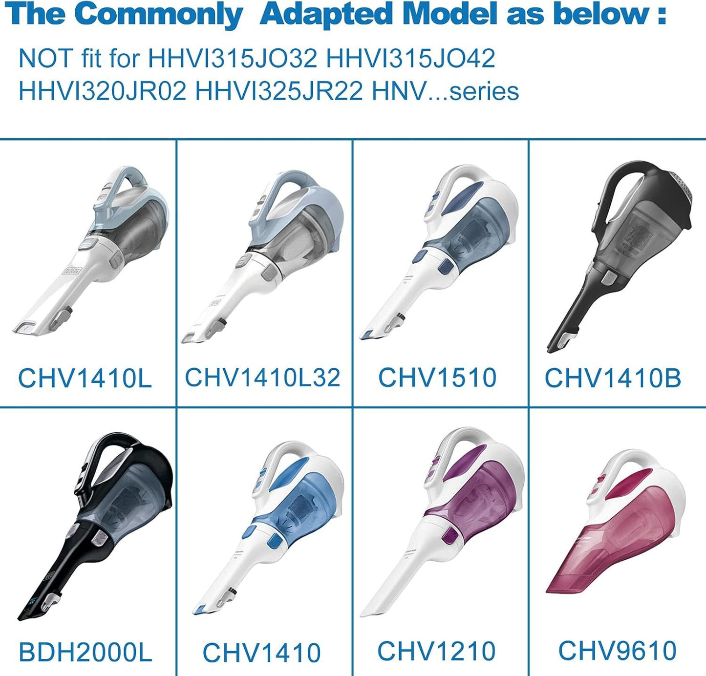 4 Pack Replacement ilter or Black & Decker Power Tools V110 Dustbuster Cordless Vacuum Compatible CHV1410L,CHV9610, CHV1210, CHV1410, CHV1410B, CHV1510, BDH2000L