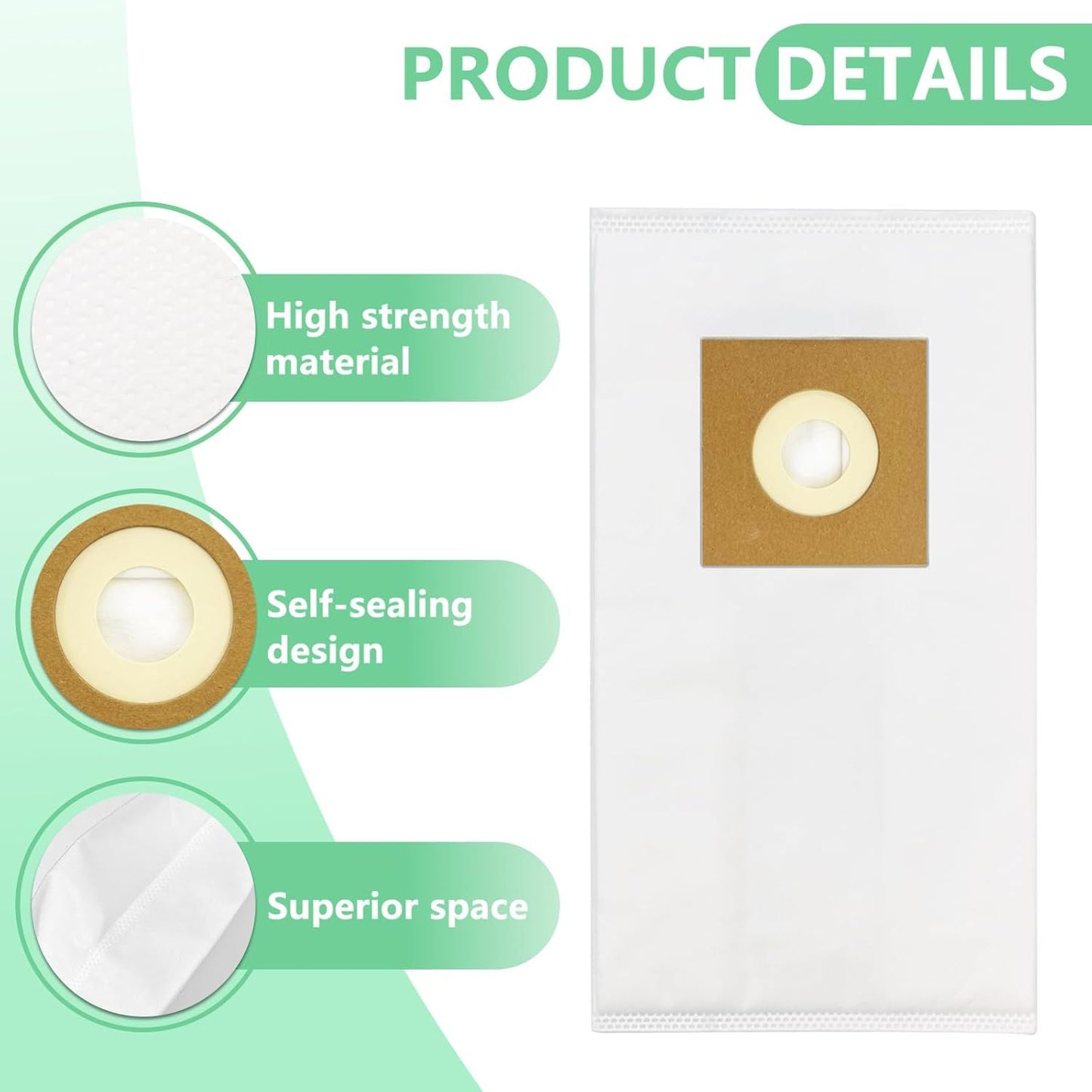 8 Pack Type Y Vacuum Bags or Hoover WindTunnel Upright Style Y, Z, YZ Vacuum Cleaners, Replace Part 4010100Y or Hoover Vacuum Bags Reill