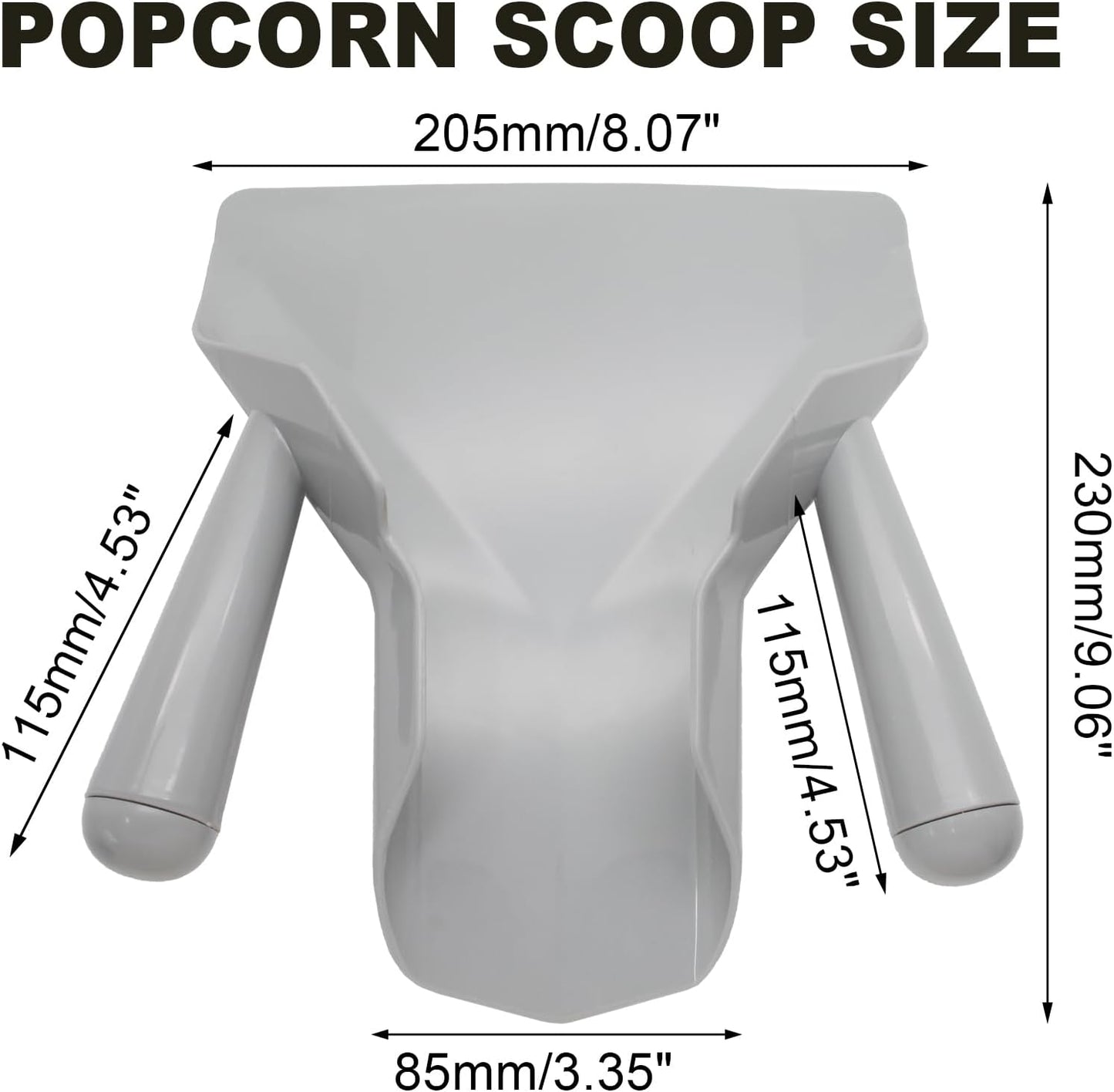 Biaungdo Polycarbonate French Fry Popcorn Scoop, French Fry Bagger, Quick Fill Tool for Bags & Boxes, Multipurpose Scooper for Food, Fries, Snacks, Desserts, Ice(Dual Handle)