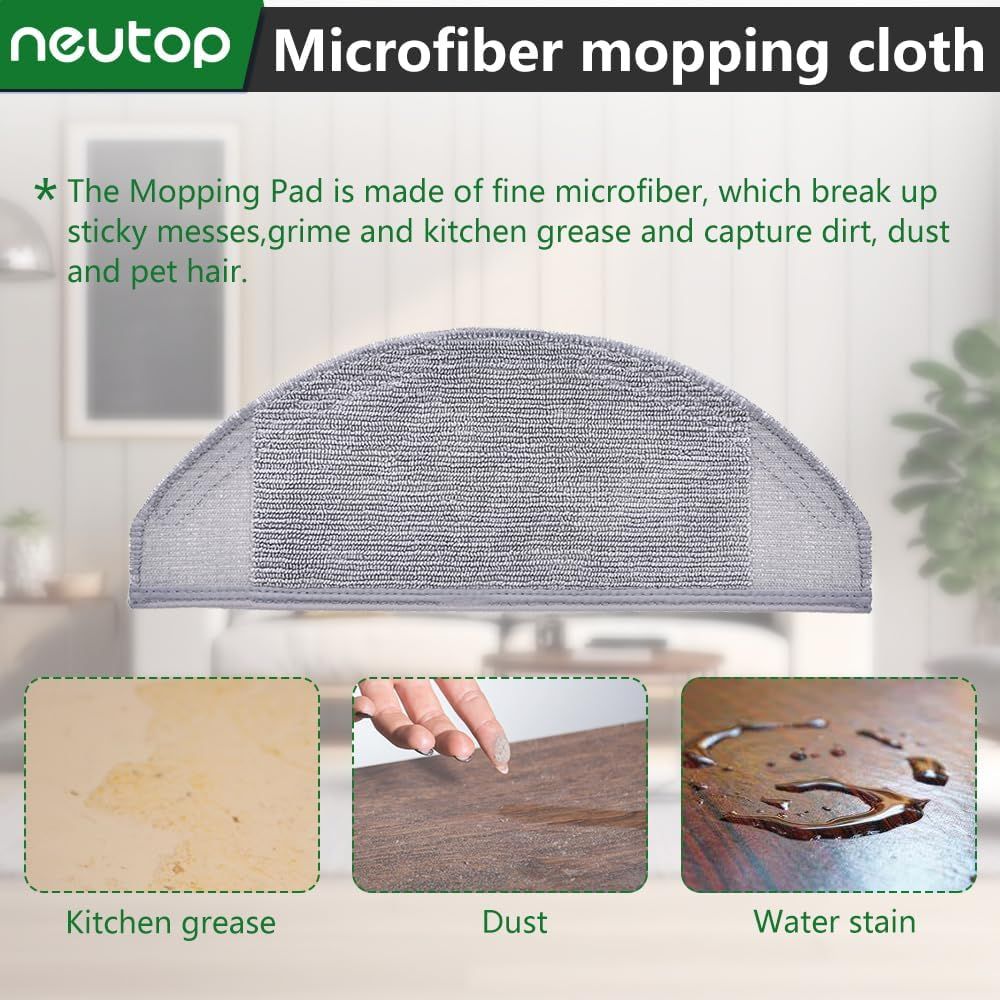 Washable Mopping Cloth Compatible with euy RoboVac X8 Hybrid Robot Vacuum and Mop Cleaners Spare Replacement Parts Accessories, 6-Pack.