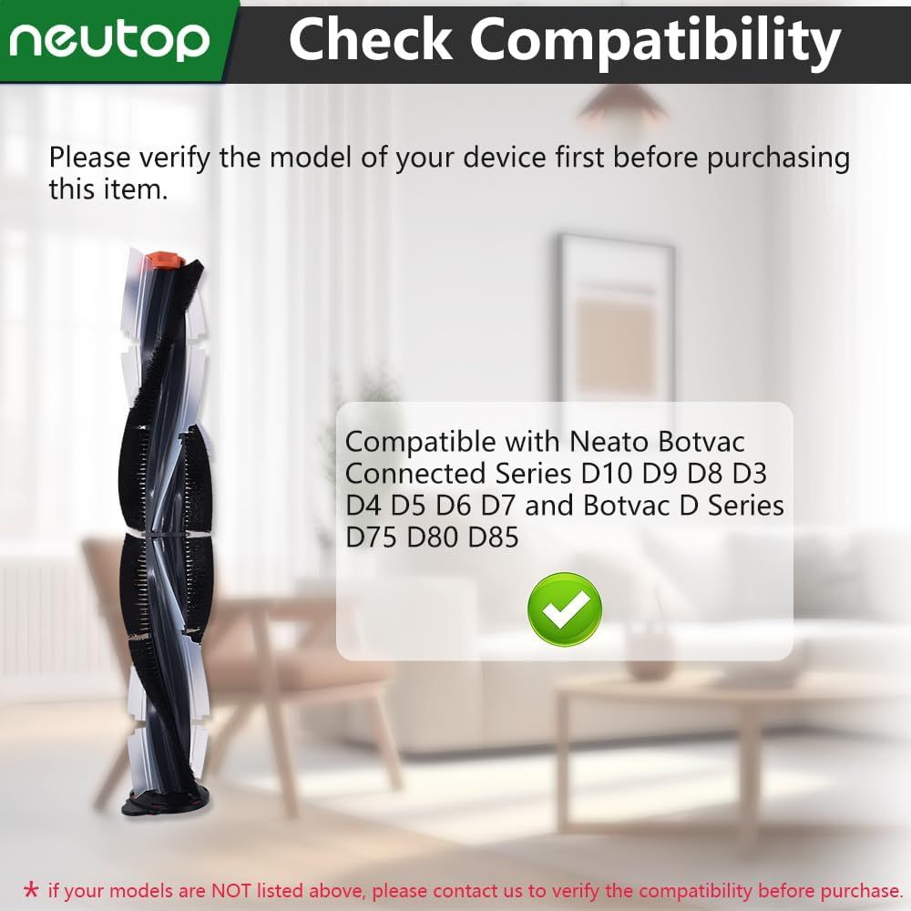 Replacement Brush Compatible with Neato Botvac Connected Series D10 D9 D8 D3 D4 D5 D6 D7 and Botvac D Series D75 D80 D85 Robot Vacuum Parts Accessories.