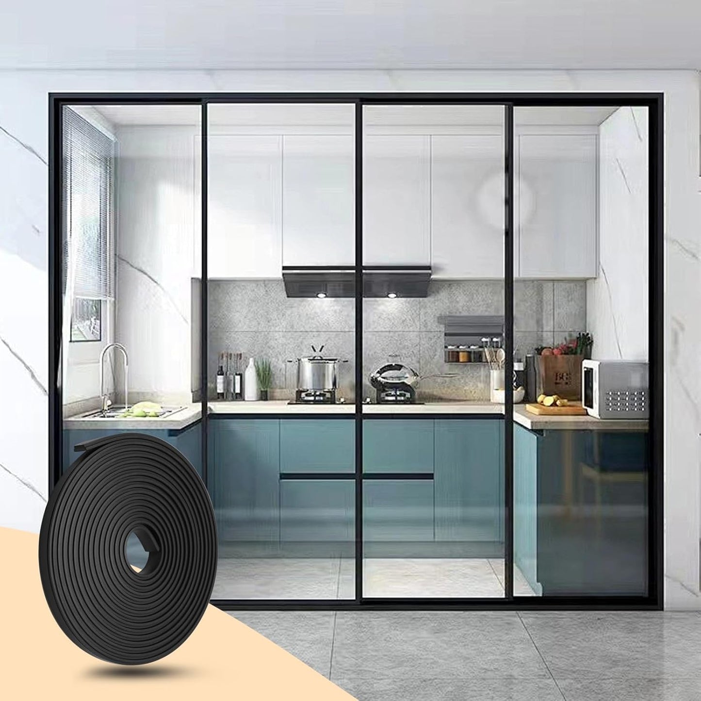Biaungdo 134 Inch Flexible Shower Door Magnetic Strip, 1 Roll Insert Shower Door Replacement Seal Strip Waterproof Long Shower Door Strip for Framed Semi Framed Swinging Glass Shower Doors, Black