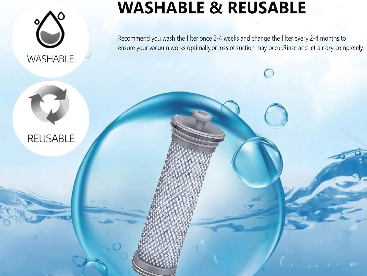 A10 A11 ilter Replacement or Tineco A10/A11 Hero, A10/A11 Master PURE ONE S11, PWRHERO11 Snap Cordless Vacuum Cleaner, Improve Suction/Washable/Reusable ilter Perect or Pet Hair, Dirt, Dust