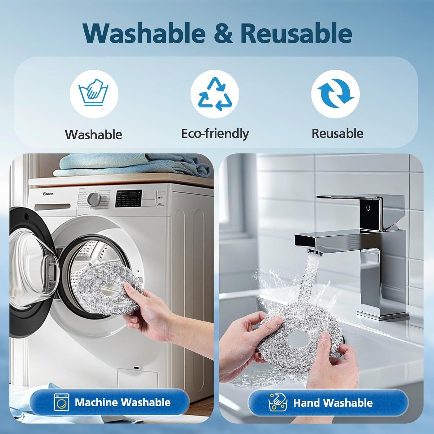 6-Pack Mop Pads or Dreame L40 Ultra/X40 Ultra/X50 Ultra/L50 Ultra/L10S Ultra/ L10s Pro Ultra Heat/L10S Ultra Gen2/L40S Ultra/X30 Ultra/L10 Ultra Robot Vacuum, Washable Microiber Replacement Pads