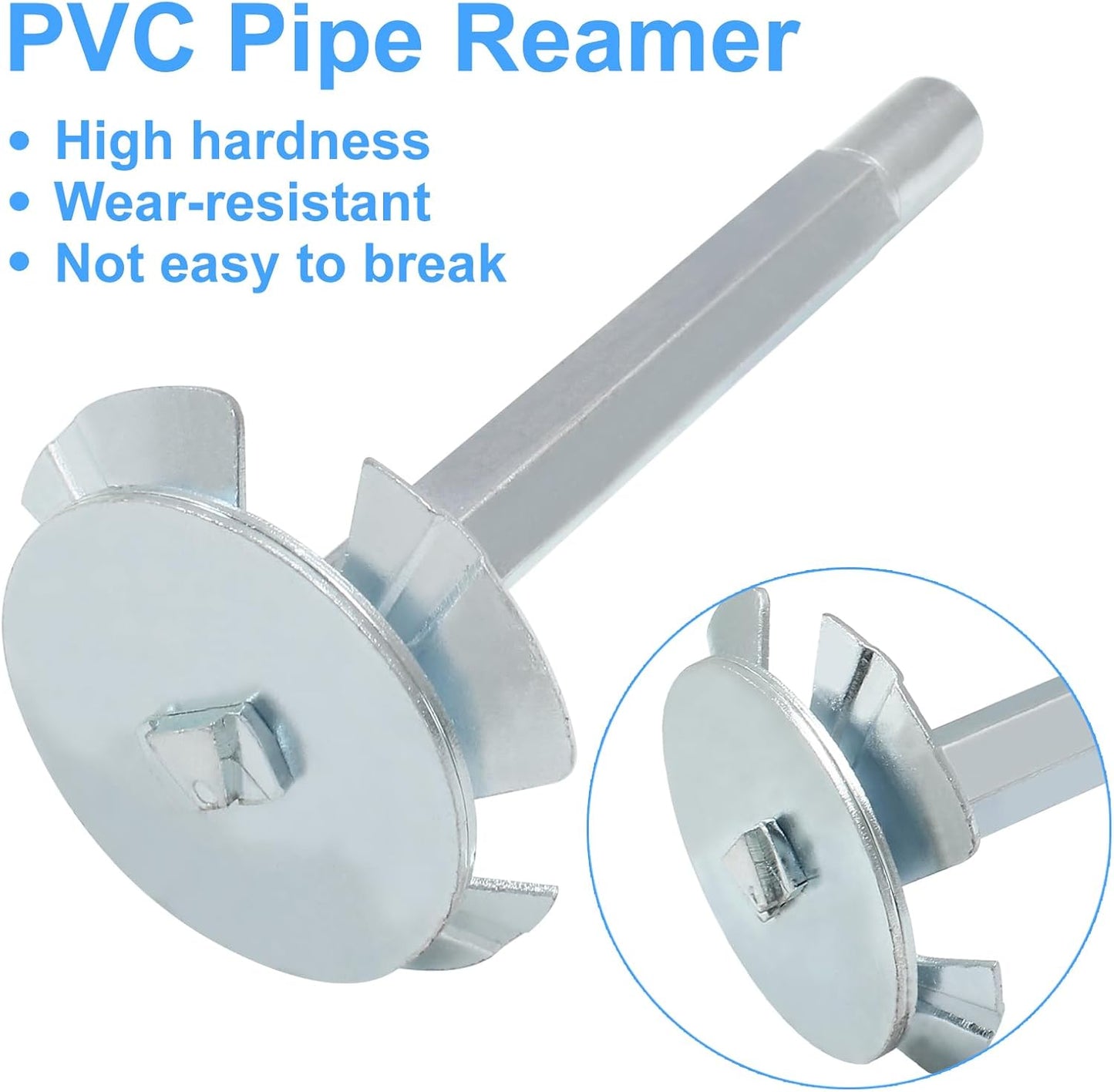 Biaungdo 2 Inch Plumbing PVC Pipe Reamer Cutter, PVC Pipe Fitting Socket Saver Pipe Reamer Tool for Removing SCH 40 from Hub, Fits 1/2 Inch Speed Power Drill